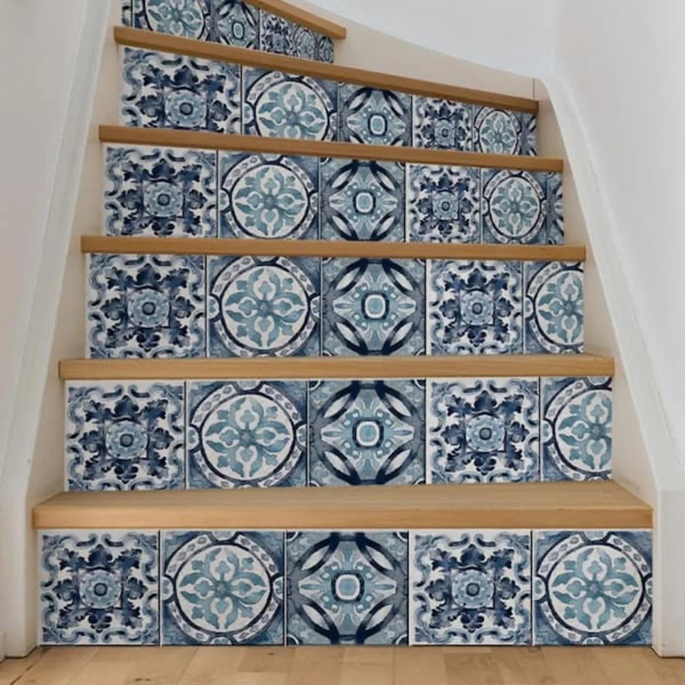 ONE NEW Wall Pops‎ 6.5 in. x 144 in. MyKonos Stair Stripes Decal Boho